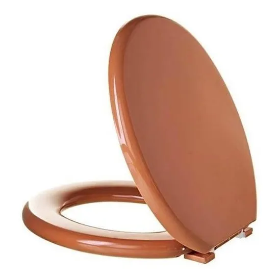 Assento Tampa De Vaso Almofadado Caramelo Oval Astra Cor Marrom