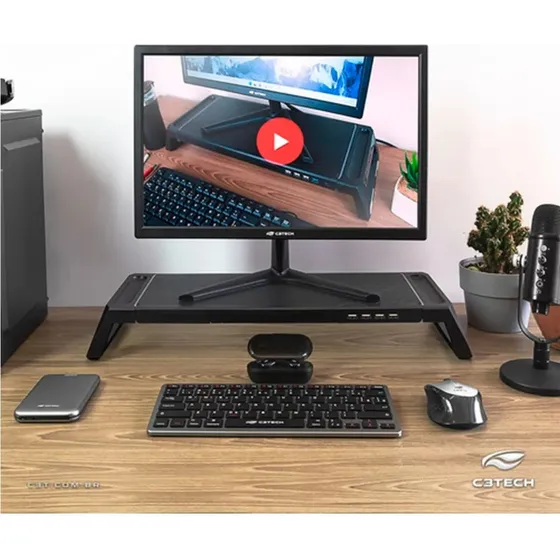 Monitor 19 Polegadas Hd Led Hdmi Vga Anti Reflexo C3tech Cor Preto