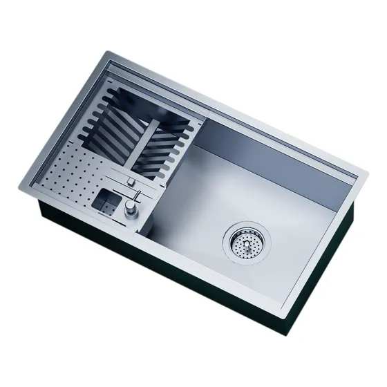 Cuba Para Cozinha Inox Gourmet 70 Vxt Com Dispenser - Ludrio