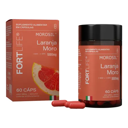 Morosil - Laranja Moro 1000mg 60 Cápsulas Fortlife Sem Sabor