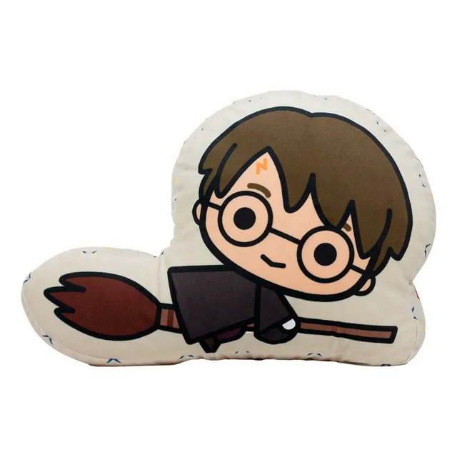 Pelúcia Almofada Formato Harry Potter Voando Hp Decoração 3d