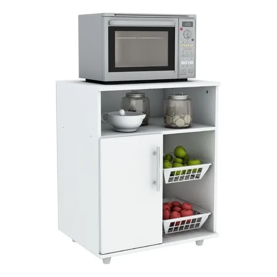 Mueble Microondas Rack Para Frutas Blanco Centro Estant