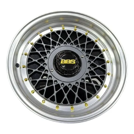 Llanta 15'' 4x100 4x108 4x114 Bbs Negro Dorado Plateado