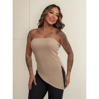 Blusa Moda Feminina Assimétrica Tomara Que Caia Com Bojo Top Blusa Moda Feminina Assimétrica Tomara Que Caia Com Bojo Top