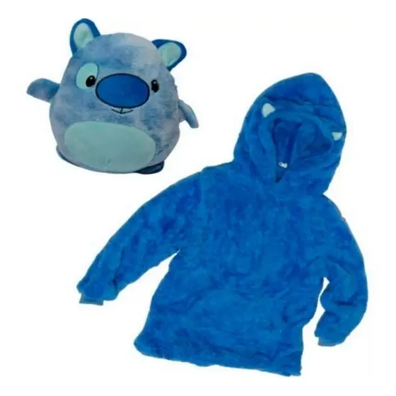 Peluche Convertible En Buzo Con Capucha Niños Suave Abrigado