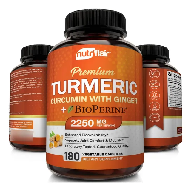 Turmeric Curcuma + Jengibre & Pimienta Negra 2250mg Artritis