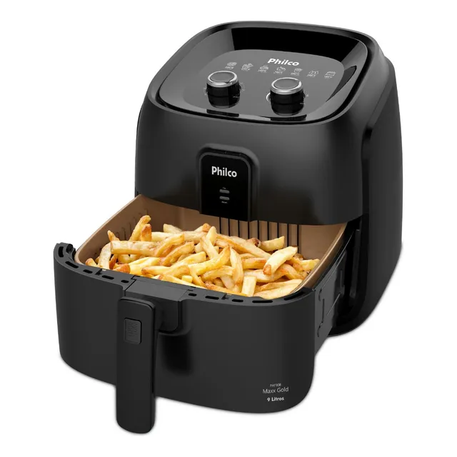 Air Fryer Philco 9l 2000w Cesto Quadrado Gold Paf90b Cor Preto