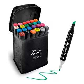 Kit Canetinha 2 Pontas Com 24 Cores Marcador Ponta Dupla Kit Canetinha 2 Pontas Com 24 Cores Marcador Ponta Dupla