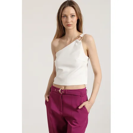 Top Asimétrico Herraje Liola Mujer Crudo