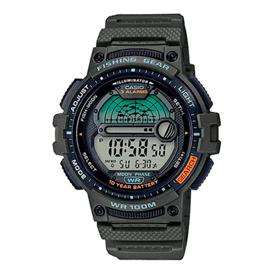 Reloj Casio Ws-1200h-3avdf Pesca Correa Verde