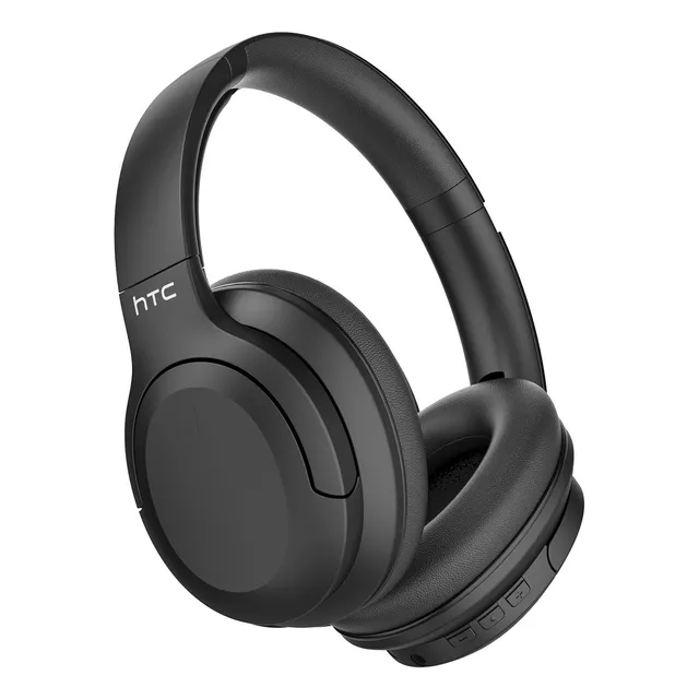 Audífonos Bluetooth5.3 Gamer Inalámbricos Over Ear HTC HP02 ANC+ENC Alta Cancelación Activa De Ruido Para Celular Auriculares Manos Libres C/4Microfonos+4Altavoces Estéreo Para Llamadas 300H En Espera