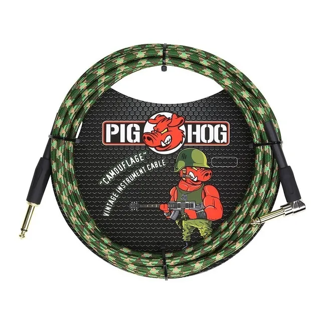 Cable Guitarra Bajo Ukule 3m 1/4 Ang Recto Pig Hog Pch10cfr