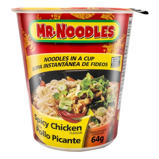 Mr.noodles Sopa Instantánea De Fideos Pollo Picante 12 Un