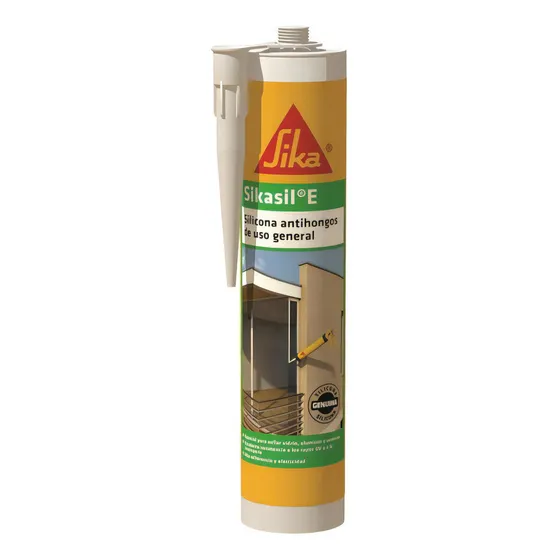 Sikasil E Silicona Antihongos Sello Juntas Vidrio Gris 280ml