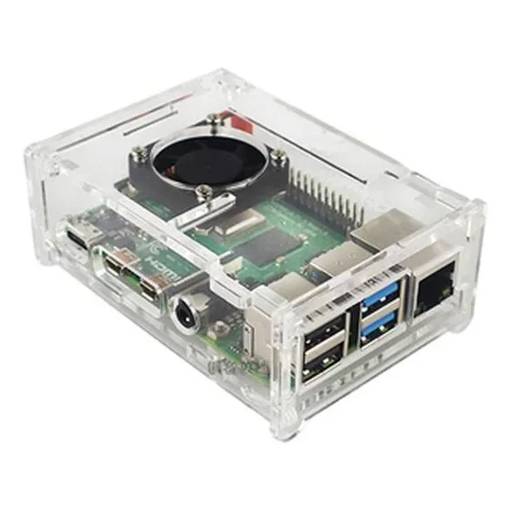 Case Acrílico Para Raspberry Pi5+ Com Parafusos E Porcas.