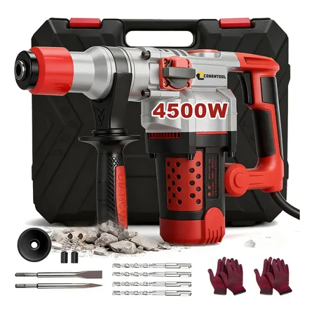 Rotomartillo Perforator Cincelator Demoledor Sds Industrial 4500w Con Accesorios Rojo