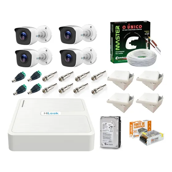 Kit Dvr 04 Cameras C/dvr 104g-m1 1080p - Hilook