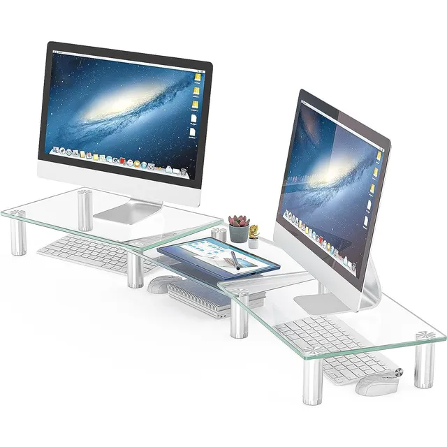 Organizador Doble Monitor Soporte Ajustable Elevar Postura