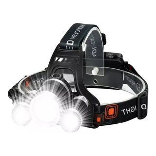 Lanterna Cabeça Recarregåvel Triplo T6 Led Cree Profissional Lanterna Cabeça Recarregåvel Triplo T6 Led Cree Profissional