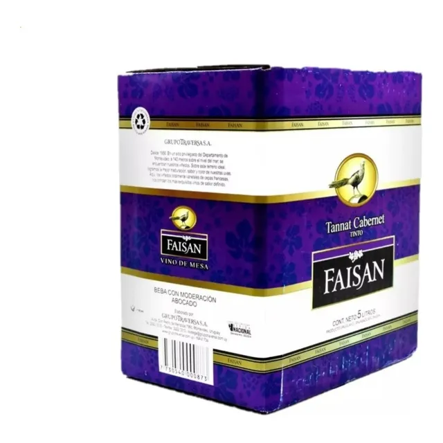 Vino Faisán Tannat Cabernet Bag In Box 5 L