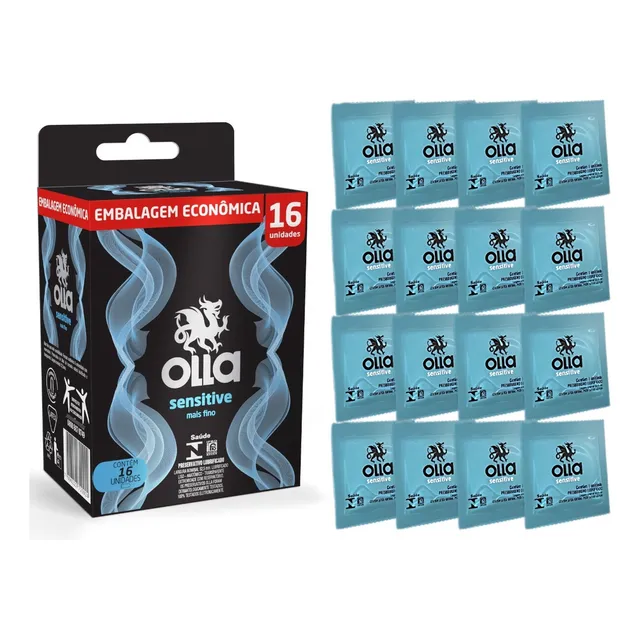 Camisinha Masculina Olla Sensitive Mais Fina Caixa Com 16 Un