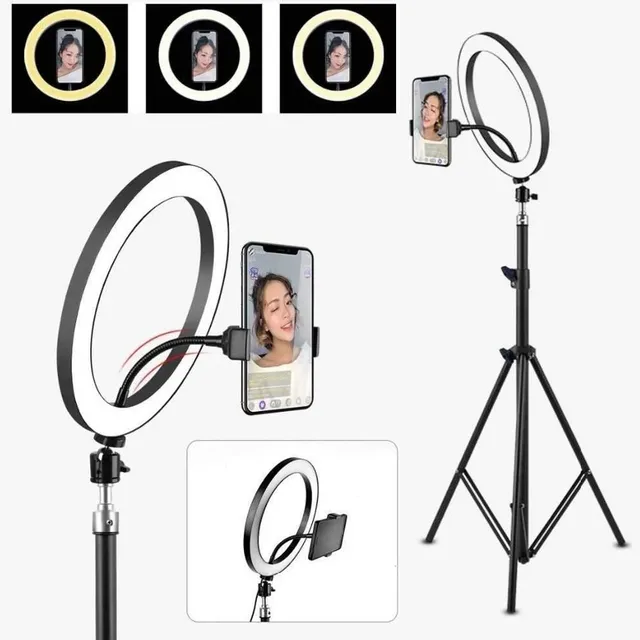 Aro De Luz Led 30cm + Soporte Para Celular  + Trípode 2.10 M