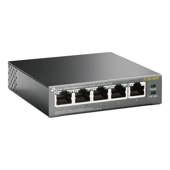 Switch de Mesa Gigabit de 5 Portas com 4 Portas PoE+ tp-link TL-SG1005P