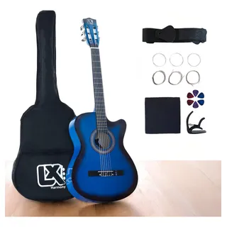ViolĂŁo ClĂĄssico AcĂșstico Cutaway 38 Azul - Kit Completo ViolĂŁo ClĂĄssico AcĂșstico Cutaway 38 Azul - Kit Completo