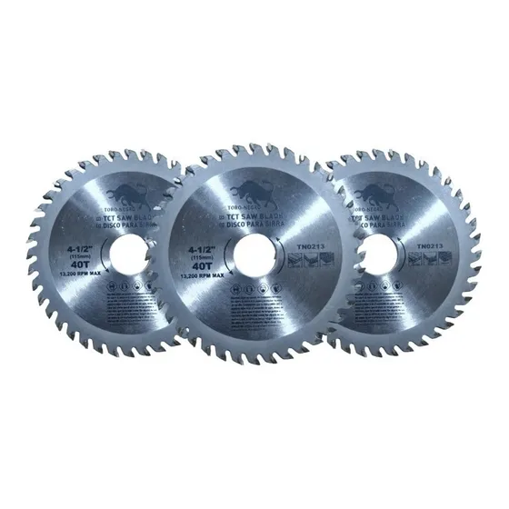 3 Disco Corte Sierra Para Madera 40 Dientes 4,5 Pulgadas Color Plateado