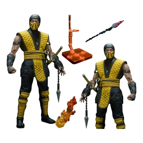 Boneco Mortal Kombat Action Figure Scorpion Storm Collectibl