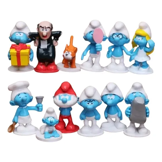 Smurfs Kit Com 12 Bonecos - Importados Pronta Entrega