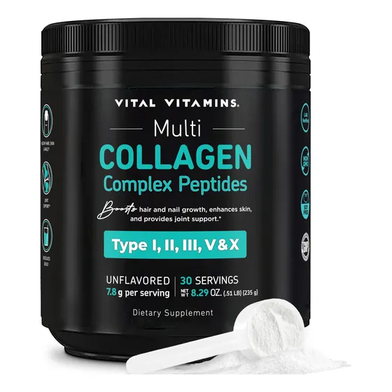 Péptidos De Colágeno En Polvo, Vitaminas Vitales, 30 Porcion