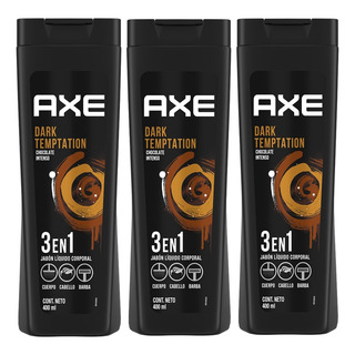 3 JabĂłn LĂquido Corporal Axe Dark Temptation 400ml 3 JabĂłn LĂquido Corporal Axe Dark Temptation 400ml