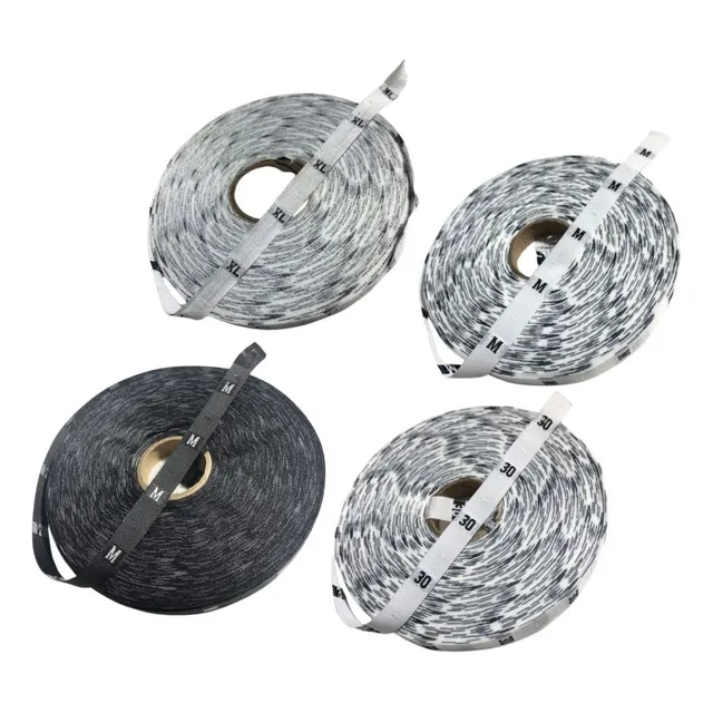Tallas Etiquetas Blanco Y Negro Bordado 50 Mt