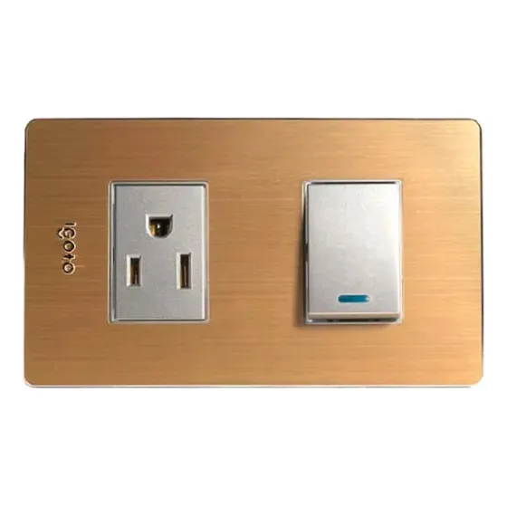 Toma Corriente Con Tierra E Interruptor 125v~15a