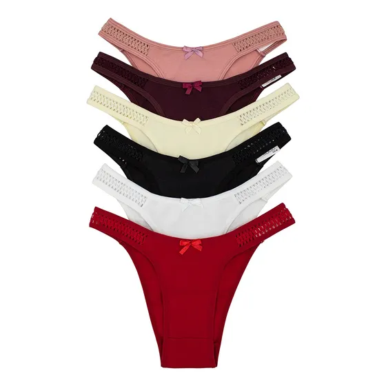 Paquete 6 Bikini Cachetero De Algodón. Sexy