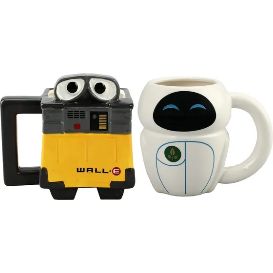 Taza Wall-e Y Eva Disney Colección 591 Ml