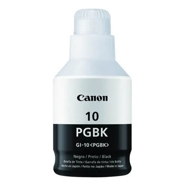 Botella De Tinta Canon Gi10bk Negro Rinde 6000 Páginas 170 M