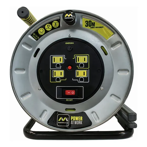 Extensión Con Multicontactos 30m, 4 Sockets, Luceco