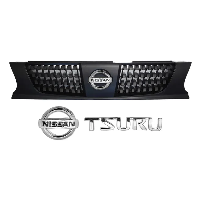 Parrilla Tsuru Iii Emblema Delantero, Trasero Y Letra Cromo