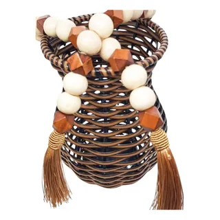 Colar De Mesa Madeira Com Tassel CordĂŁo Decorativo Colar De Mesa Madeira Com Tassel CordĂŁo Decorativo