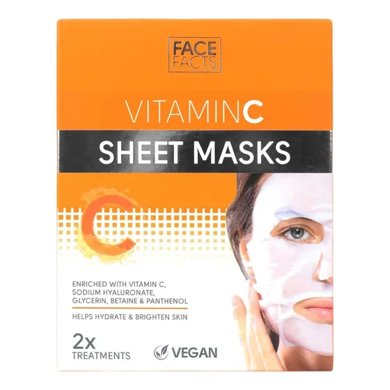 Mascarilla facial para piel normal Facefacts Vitamin C Sheet Masks