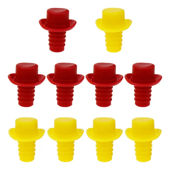 Tapa Silicona Para Botella 5 Unidad Amarilla Pieza Rojas