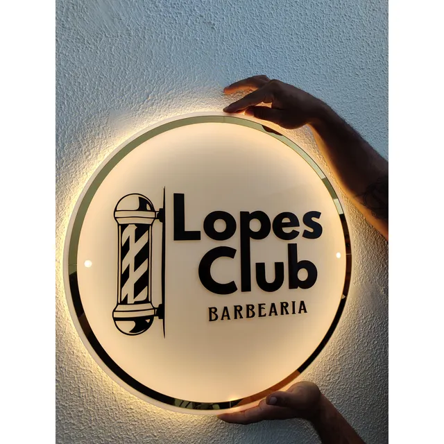 Painel Logomarca Placa Luminosa Neon Led Acrilico 50x50
