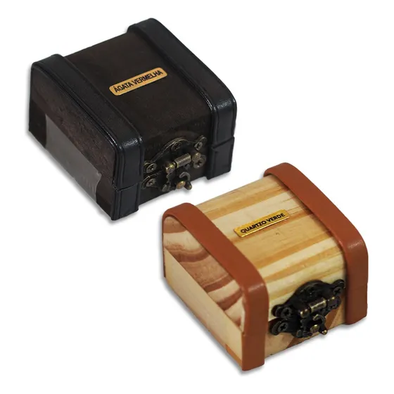 Bauzinho Baú Mini Vintage 1 Furo Pedras Semipreciosas