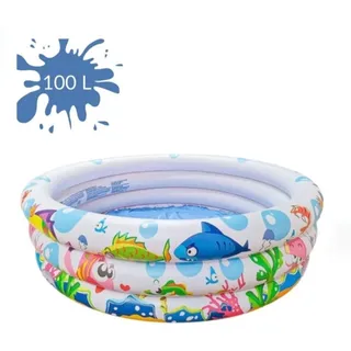 Piscina Inflåvel Redonda Wellmix Summer Fun 100 Litros 3 Aneis Fundo Do Mar Criança Infantil Branca Piscina Inflåvel Redonda Wellmix Summer Fun 100 Litros 3 Aneis Fundo Do Mar Criança Infantil Branca