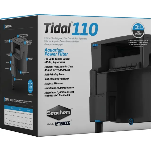 Seachem Tidal Power - Filtro Para Acuario De 110 Galones