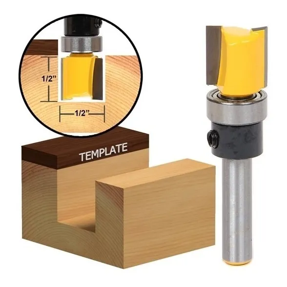 Fresa Copiador Invertido 1/2x1/2 Vástago 1/4  Router Luthier