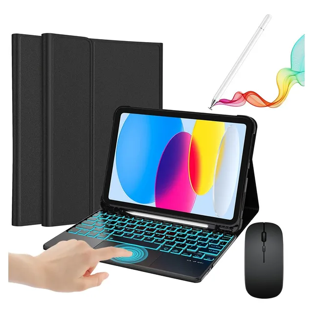 Teclado Para Tablet Funda Para iPad 9 8 7 Mouse Lápiz 10.2''