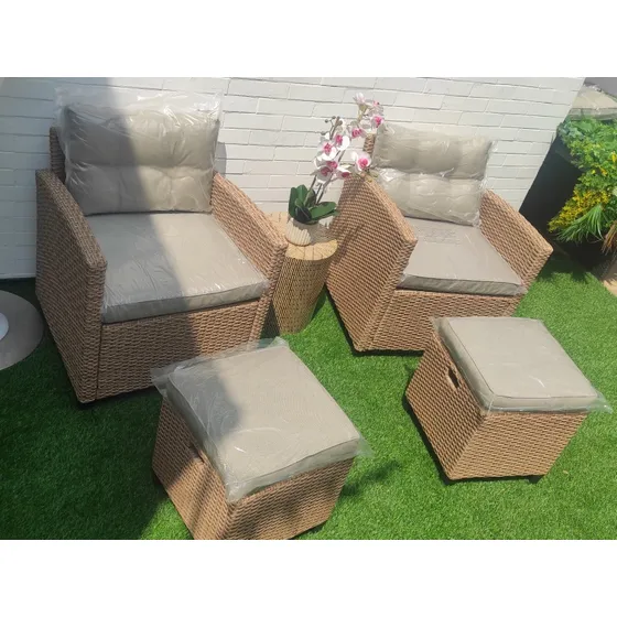Recibidor Juego De Jardín Exterior Rattan Sintético 